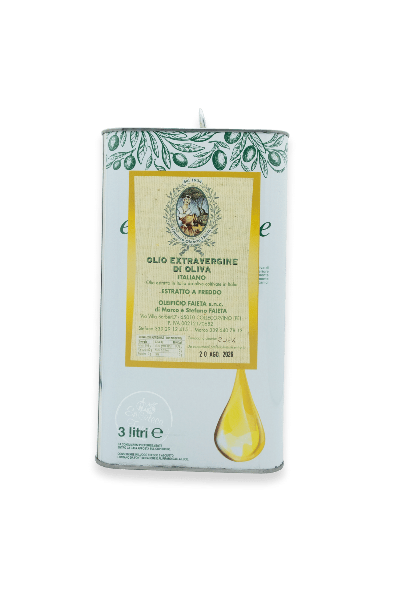 Oleificio Faieta - Olio Extravergine d'Oliva 3l