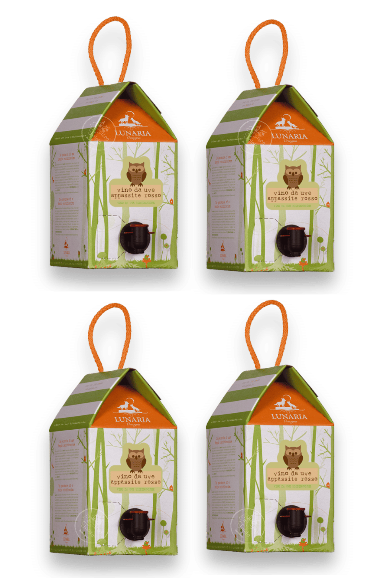 Cartone da 4 Bag in Box Lunaria Orsogna Rosso da Uve Appassite Bio