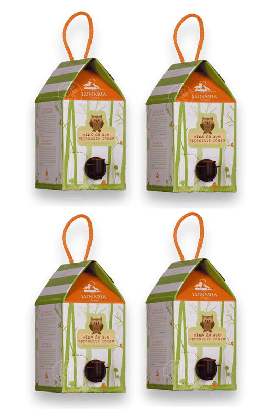 Cartone da 4 Bag in Box Lunaria Orsogna Rosso da Uve Appassite Bio