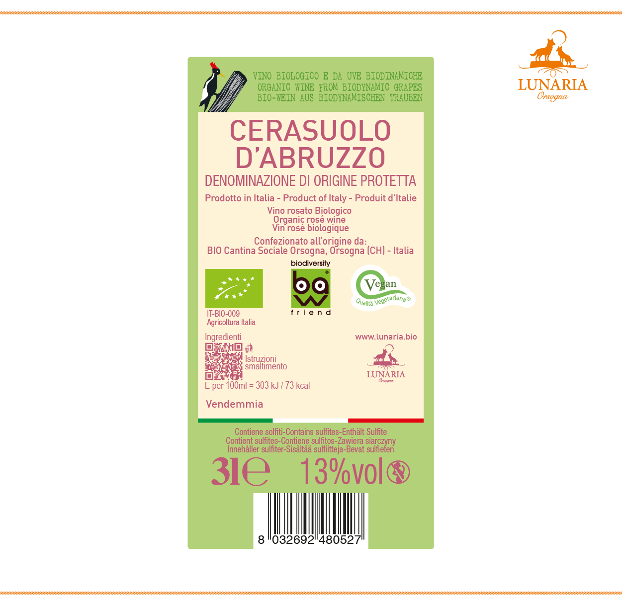 Bag in Box Lunaria Orsogna Cerasuolo d'Abruzzo Dop 2024