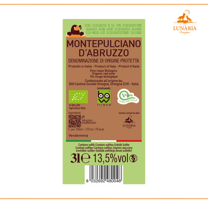 Bag in Box Lunaria Bib Orsogna Montepulciano d’Abruzzo Dop Biologico