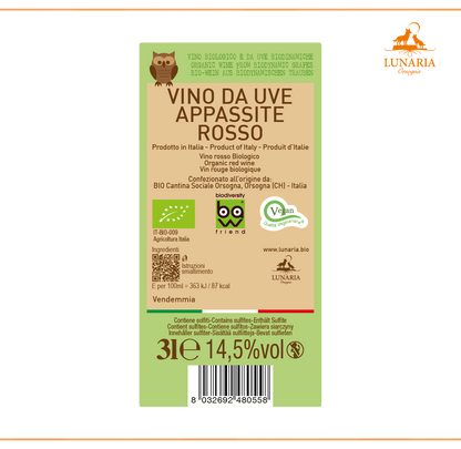 Bag in Box Lunaria Bib Orsogna Rosso da Uve Appassite Biologico